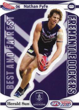 2014 Team Zone AFL Team - Best & Fairest Stickers (Herald Sun) #6 Nathan Fyfe Front